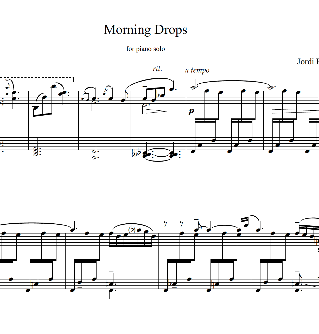 Morning Drops - Piano Solo - Jordi Forniés