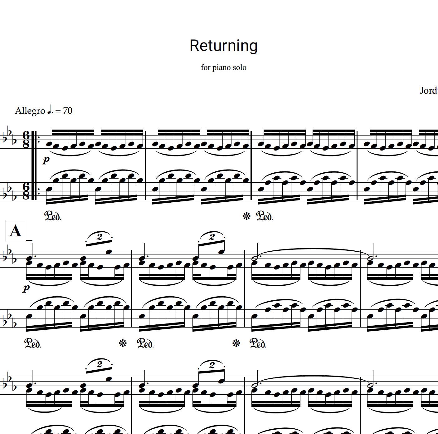 Returning - Piano Solo - Jordi Forniés