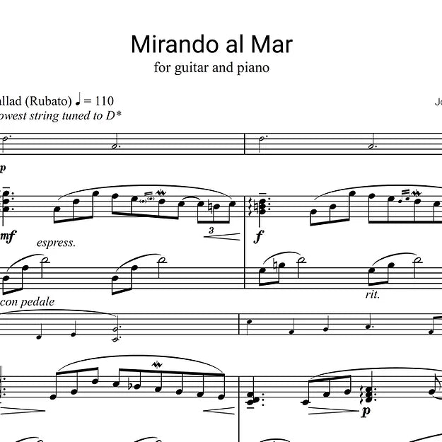 Mirando al Mar - Piano and Guitar - Jordi Forniés
