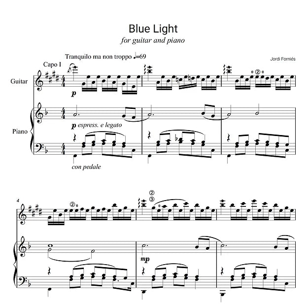 Blue Light - Guitar and Piano - Jordi Forniés