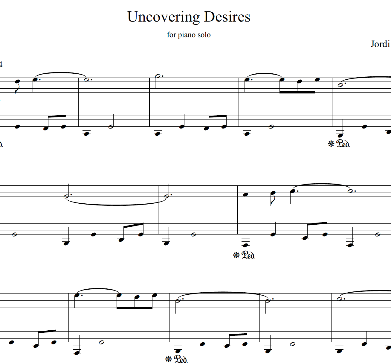 Uncovering Desires - Solo Piano - Jordi Forniés