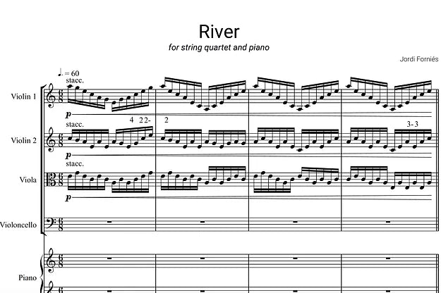 River - String quartet and piano - Jordi Forniés