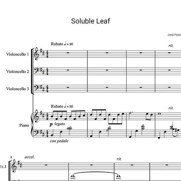 Soluble Leaf - Piano & Cello - Jordi Forniés