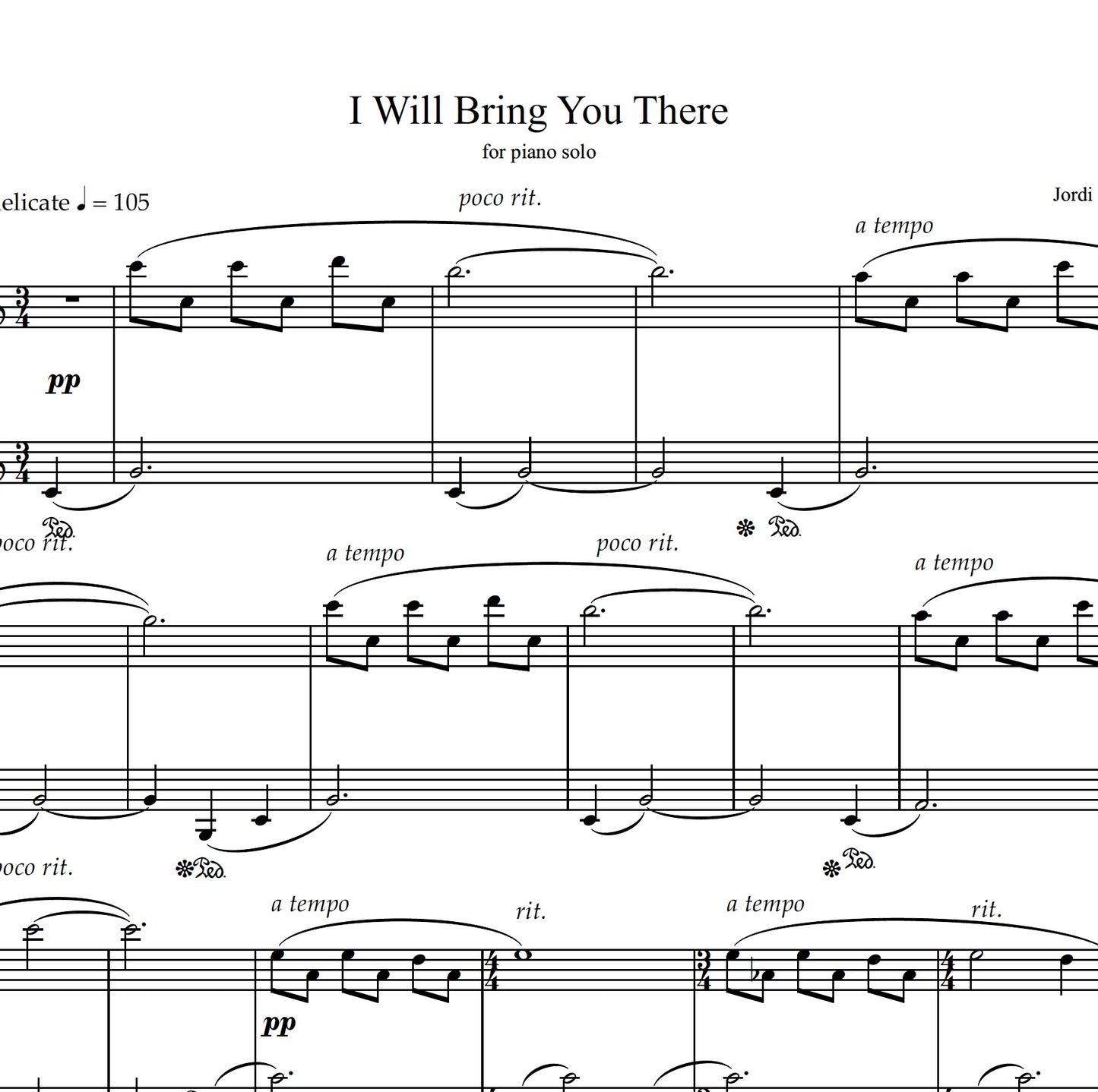 I Will Bring You There - Piano Solo - Jordi Forniés