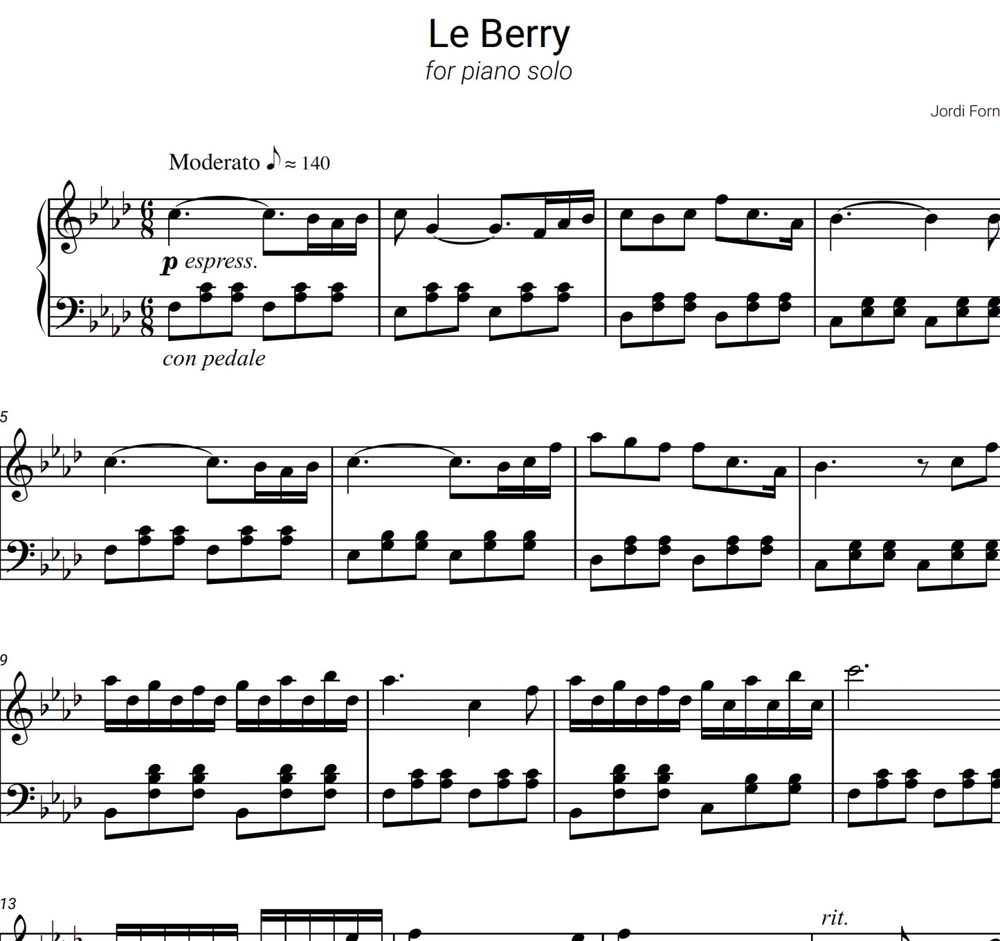 LE BERRY - Piano Solo - Jordi Forniés