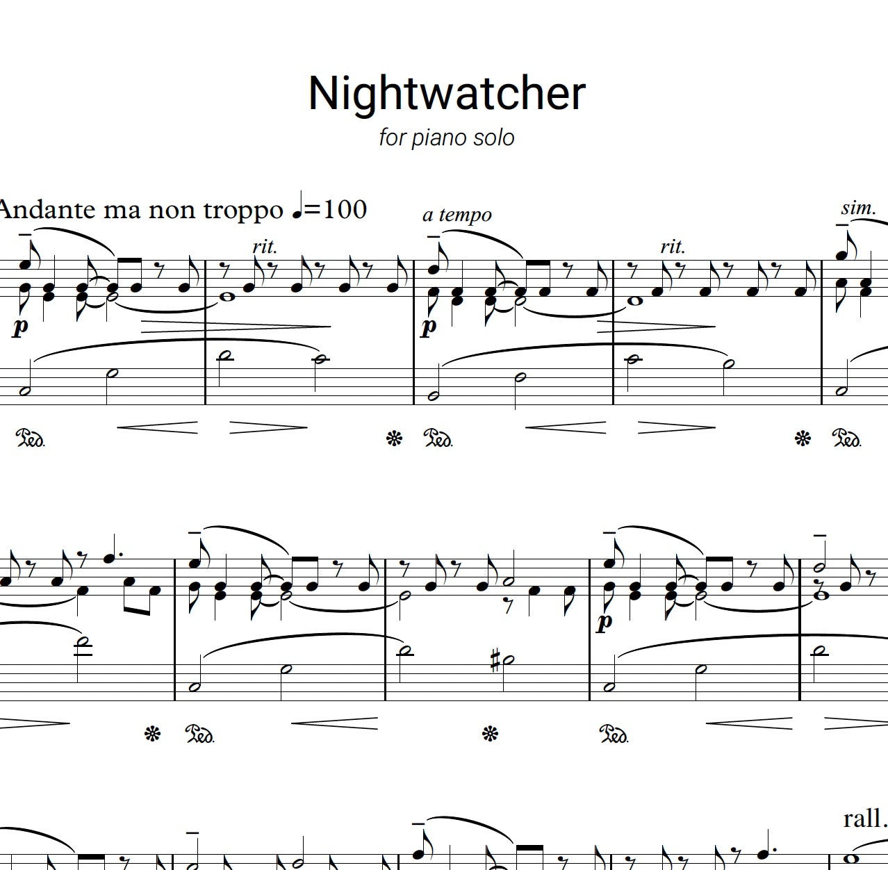 NIGHT WATCHER - Piano Solo - Jordi Forniés