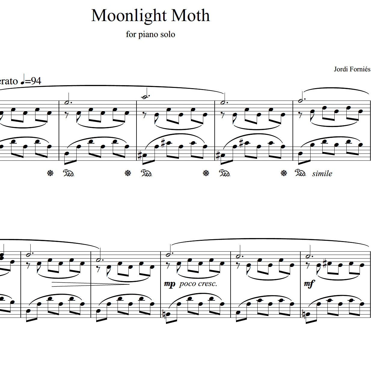 Moonlight Moth - Piano Solo - Jordi Forniés